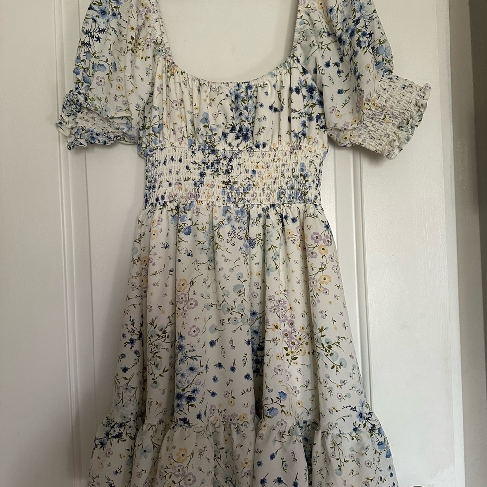 Altar'd State White Cream Ruffled Tiered Sundress